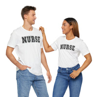 Load image into Gallery viewer, Classic Collegiate Nurse T-Shirt | Black Text Print
