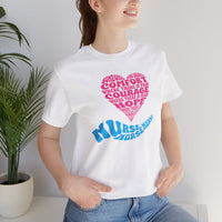Load image into Gallery viewer, Nurse T-Shirt – Comfort, Courage, Hope &amp; Grace | Blue and Pink Word Cloud
