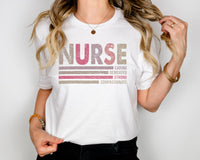 Load image into Gallery viewer, Nurse T-Shirt – Caring, Dedicated, Strong &amp; Compassionate
