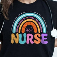 Load image into Gallery viewer, Rainbow Nurse T-Shirt
