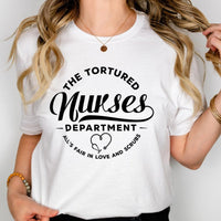 Load image into Gallery viewer, The Tortured Nurses Department T-Shirt | Black Text
