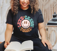 Load image into Gallery viewer, &quot;Let’s Learn Today&quot; Retro Smiley Teacher T-Shirt
