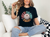 Load image into Gallery viewer, &quot;Let’s Learn Today&quot; Retro Smiley Teacher T-Shirt
