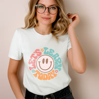 Load image into Gallery viewer, &quot;Let’s Learn Today&quot; Retro Smiley Teacher T-Shirt

