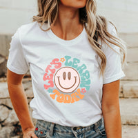 Load image into Gallery viewer, &quot;Let’s Learn Today&quot; Retro Smiley Teacher T-Shirt
