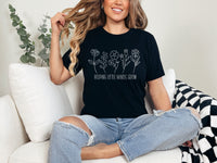Load image into Gallery viewer, &quot;Helping Little Minds Grow&quot; Floral Teacher T-Shirt | Comfort &amp; Inspiration for Educators

