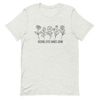 Load image into Gallery viewer, &quot;Helping Little Minds Grow&quot; Floral Teacher T-Shirt | Comfort &amp; Inspiration for Educators
