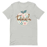 Load image into Gallery viewer, Blooming Minds Teach: Floral Apple Graphic Tee for Teachers

