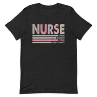 Load image into Gallery viewer, Nurse T-Shirt – Caring, Dedicated, Strong &amp; Compassionate
