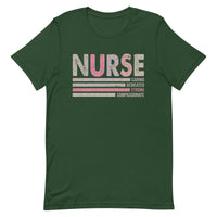 Load image into Gallery viewer, Nurse T-Shirt – Caring, Dedicated, Strong &amp; Compassionate
