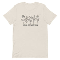 Load image into Gallery viewer, &quot;Helping Little Minds Grow&quot; Floral Teacher T-Shirt | Comfort &amp; Inspiration for Educators
