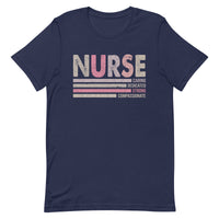 Load image into Gallery viewer, Nurse T-Shirt – Caring, Dedicated, Strong &amp; Compassionate
