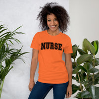 Load image into Gallery viewer, Classic Collegiate Nurse T-Shirt | Black Text Print
