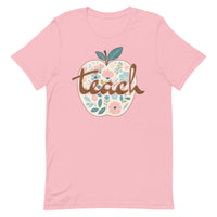 Load image into Gallery viewer, Blooming Minds Teach: Floral Apple Graphic Tee for Teachers
