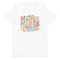 Load image into Gallery viewer, Flower Power Groovy Nurse T-Shirt
